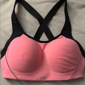 VSX Pink and Black Medium Impact Sports Bra